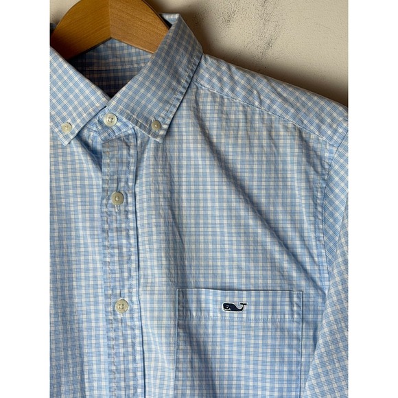 Vineyard Vines Tucker Shirt Mens Small Blue Plaid Classic Fit Preppy Coastal - Picture 6 of 10